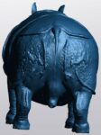 Modèle 3D issu de la numérisation au scanner surfacique à lumière structurée de la naturalisation du Rhinocéros de Versailles - @e-COL+